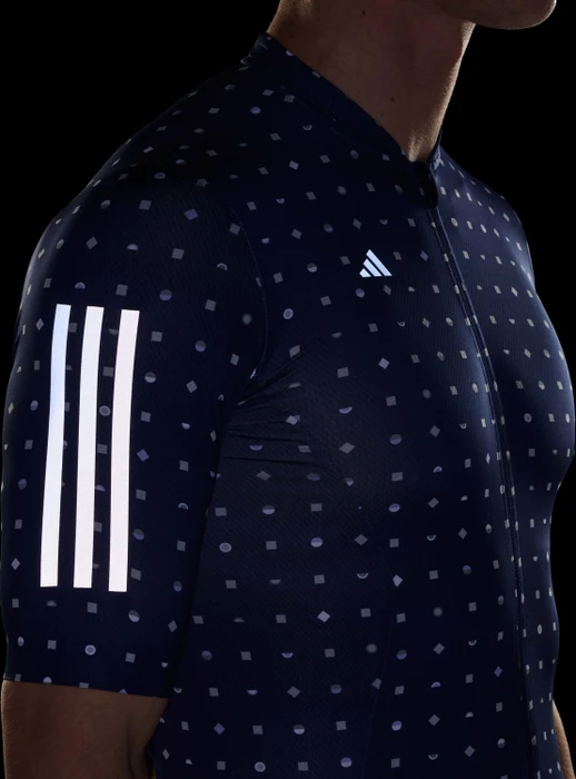 adidas Tempo 3-Streifen Sunshine Mosaic Trikot kurzarm dark blue/wonder silver (Herren)