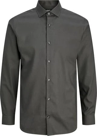 Jack & Jones Slim Fit Basic Hemd langarm dark grey melange (Herren)