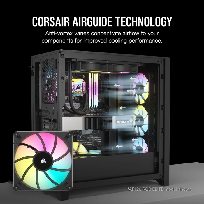 Corsair AF Series iCUE AF140 RGB Elite, schwarz, 140mm