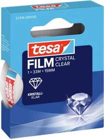 tesa tesafilm 57316 Faltschachtel kristall-klar, Klebeband, 15mm/33m, 1 Stück