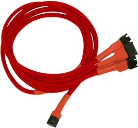 Nanoxia 3-Pin auf 4x 3-Pin Verteiler, sleeved, 60cm, rot (NX34A60R)