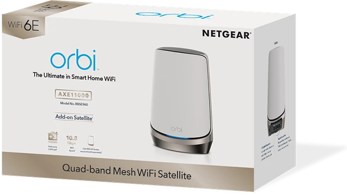 Netgear Orbi Wi-Fi 6E, 960 Serie RBSE960, Satellit, AXE11000