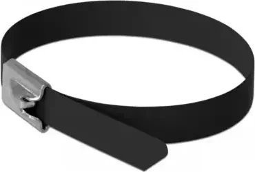 DeLOCK Edelstahl Kabelbinder, 7.9mm, 200mm, schwarz, 10 Stück