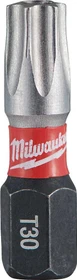 Milwaukee Shockwave TX B30 Torx BO Bit 1/4", T30x25mm, 2 Stück