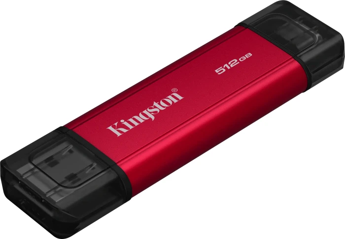 Kingston Dual Portable SSD 512GB rot, USB-A + USB-C, USB 3.2 Gen 2×1