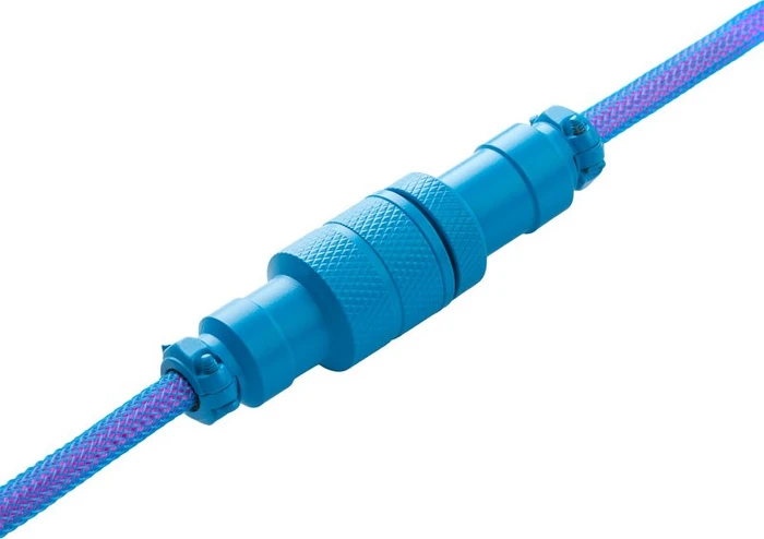 CableMod Pro Coiled Keyboard Cable USB Micro-B auf USB-A, Tastaturkabel (Spiral-Textilkabel), 1.5m, Galaxy Blue