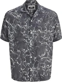 Jack & Jones Wide Fit Hemd kurzarm schwarz (Herren)