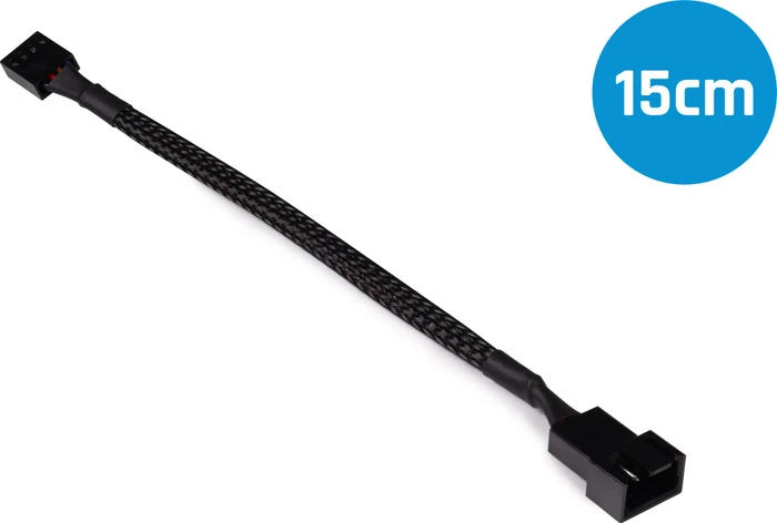 Alphacool 4-Pin Verlängerung, 15cm, schwarz