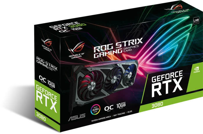 ASUS ROG Strix GeForce RTX 3080 OC V2 (LHR), ROG-STRIX-RTX3080-O10G-V2-GAMING, 10GB GDDR6X, 2x HDMI, 3x DP