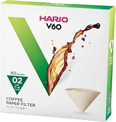 Hario V60 Filtertüten 02 M braun, 40 Stück
