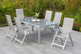 Merxx Taviano Gartenmöbel-Set diamantbraun/silber, 6-tlg.