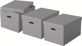 Esselte Home Storage Box Large Aufbewahrungsbox, grau, 3er-Pack