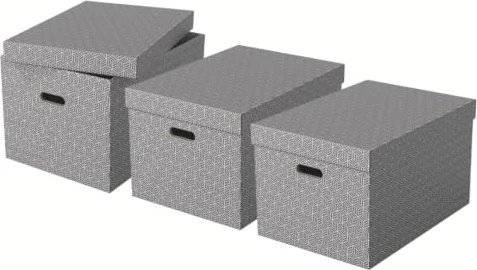 Esselte Home Storage Box Large Aufbewahrungsbox, grau, 3er-Pack