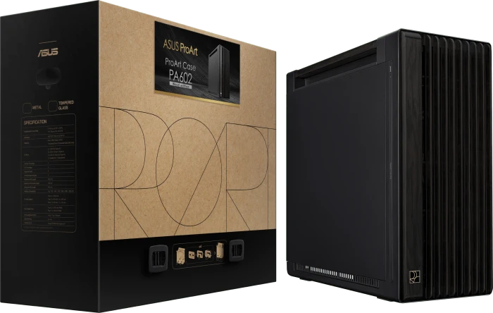 ASUS ProArt PA602 Wood Edition, schwarz/braun, Metal Panel
