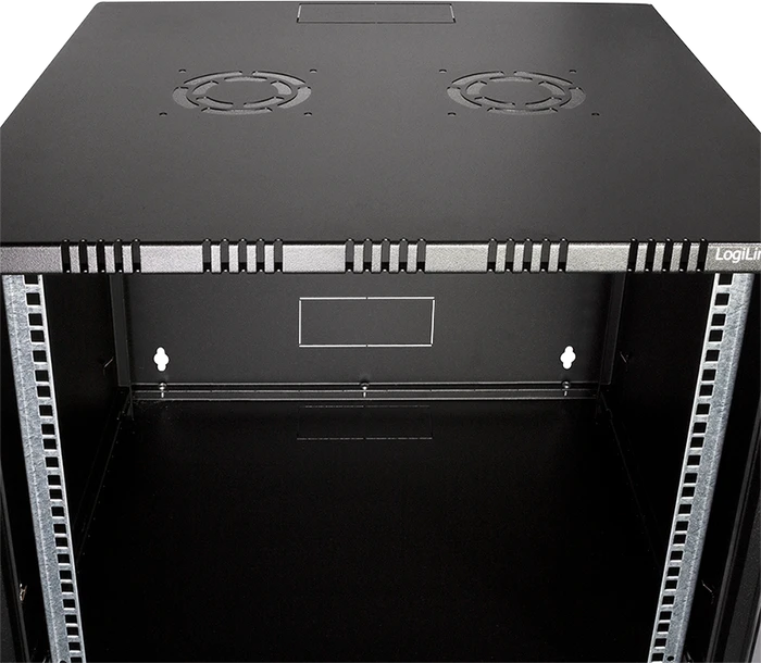 LogiLink Canovate SOHO Wandgehäuse 6HE, Sicherheitsglastür, schwarz, 400mm tief