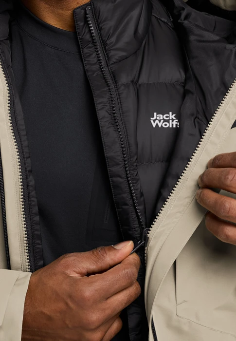 Jack Wolfskin Icecape 3in1 Down Funktionsjacke linen (Herren)