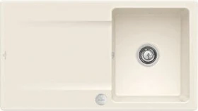 Villeroy & Boch Siluet Flat 880x490mm Einbau Becken reversibel mit Ablauffernbedienung crema