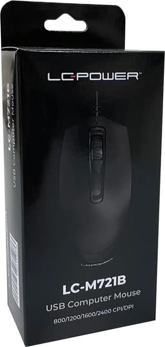LC-Power M721B Optische Maus schwarz, USB