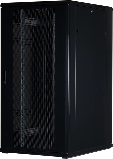 Rockstable 19" Serverschrank 32HE, Gitternetztür, IP2X, schwarz, 1000mm tief