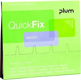 Plum QuickFix Elastic Pflasterstrips Nachfüllpack, 2.5 x 7.2cm, 45 Stück