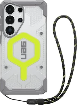 UAG Pathfinder Clear Active Neon Case + Black Neon Lanyard für Samsung Galaxy S26 Ultra