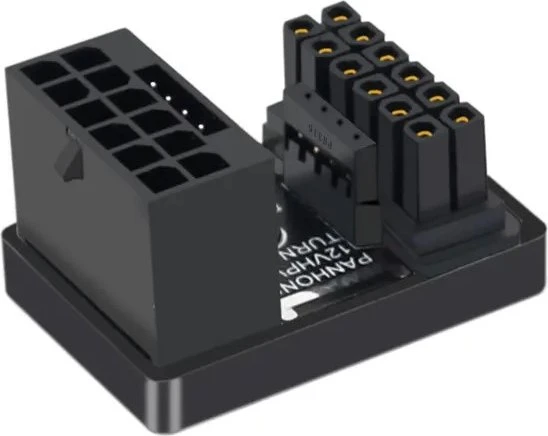 Phobya 12VHPWR Winkeladapter, 12VHPWR auf 12VHPWR Adapter, 180 Grad, rechts, weiß