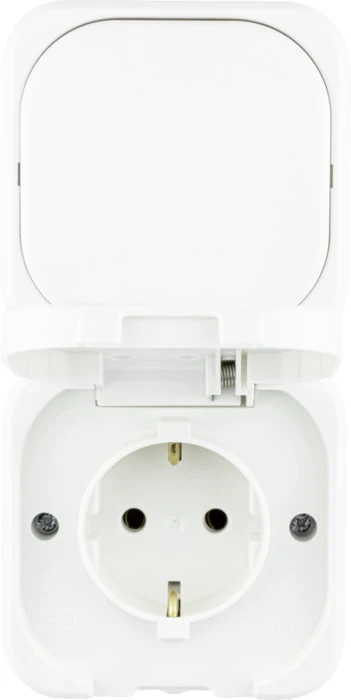 REV Ritter AquaTop Aus-/Wechselschalter + Steckdose AP IP44, weiß