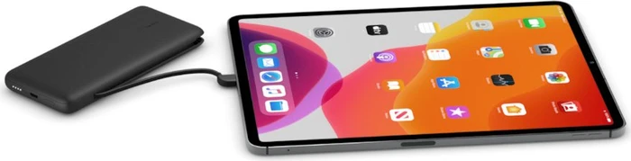 Belkin BoostCharge Plus 10K-USB-C-Powerbank mit integrierten Kabeln schwarz