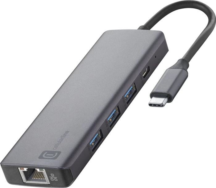 Cellularline Hub Pro mit 9 Anschlüssen, USB-C 3.0 [Stecker]