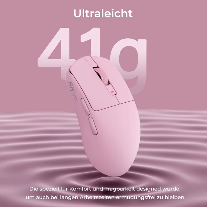 RK Royal Kludge M30 Wireless Gaming Mouse, rosa, USB/Bluetooth