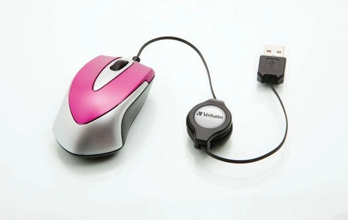 Verbatim Go Mini Optical Travel Mouse pink, USB