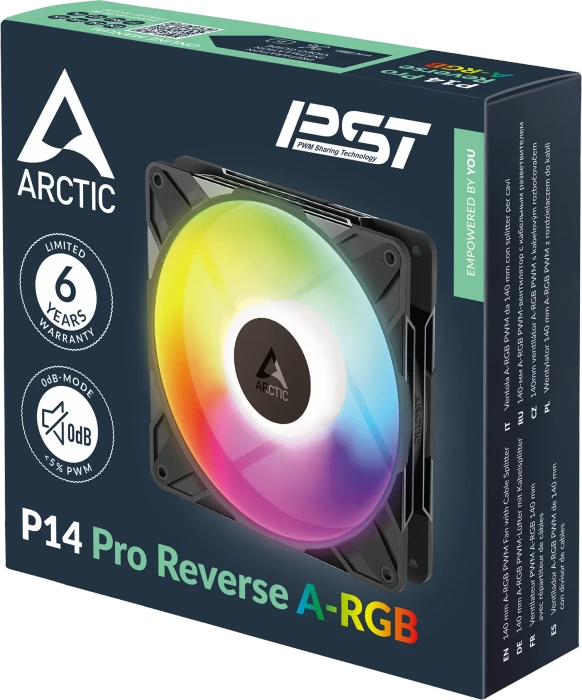 ARCTIC P14 Pro Reverse A-RGB, schwarz, 140mm, 3er-Pack