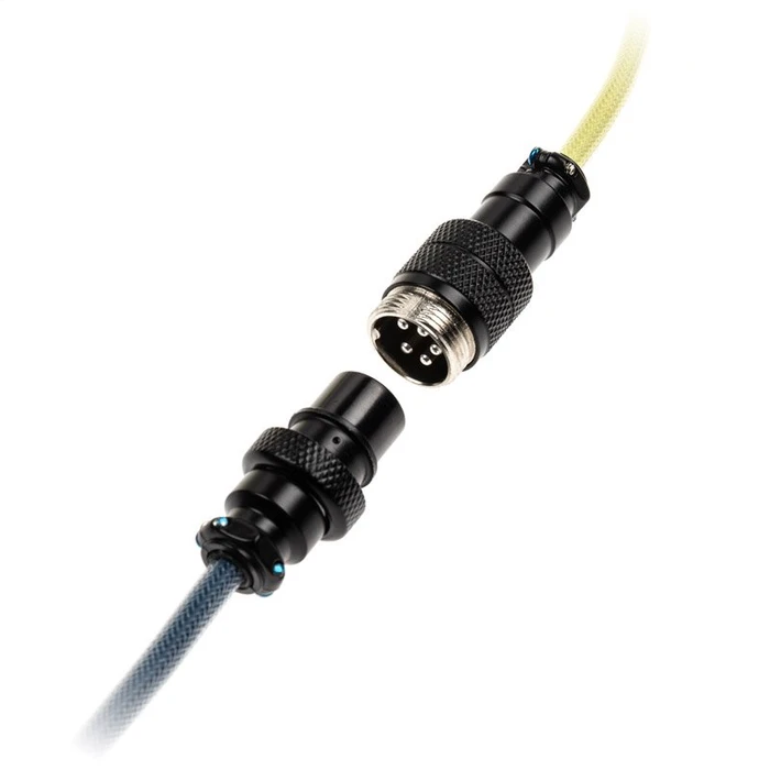 Ducky Premicord Spiralkabel USB-C auf USB-A, Tastaturkabel (Spiral-Textilkabel), 1.8m, DayBreak