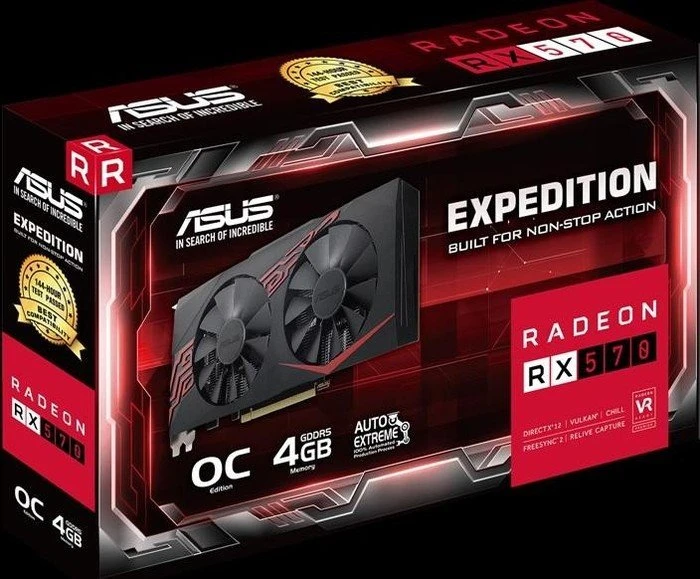 ASUS Expedition Radeon RX 570 OC, EX-RX570-O8G, 8GB GDDR5, DVI, HDMI, DP