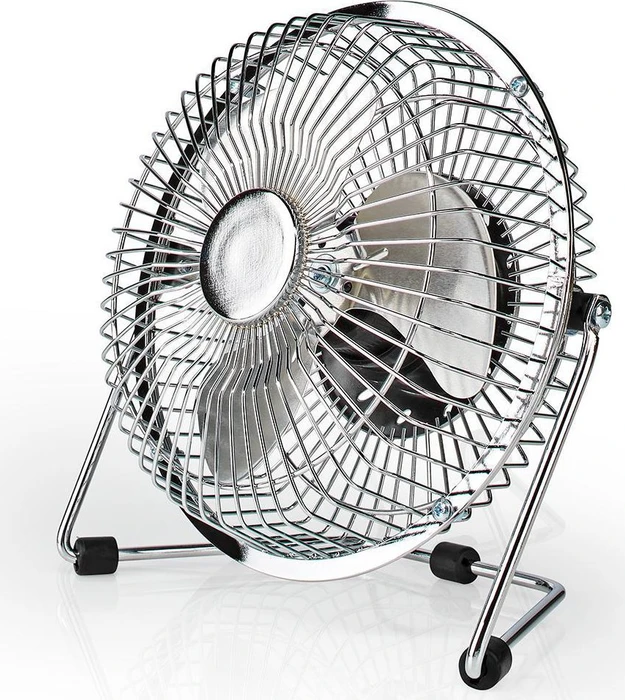 Nedis FNDK1CR15 USB Mini Tischventilator aus Metall 15cm chrom