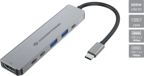 Conceptronic DONN33G 6-in-1 Dockingstation, USB-C 3.0 [Stecker] (110524707101)