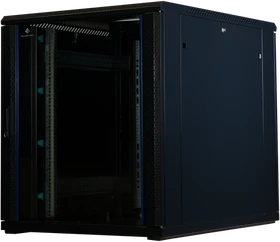 Rockstable 19" Serverschrank 18HE, Sicherheitsglastür, IP2X, schwarz, 900mm tief
