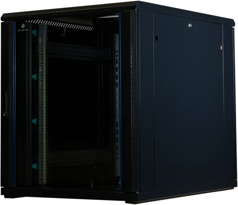 Rockstable 19" Serverschrank 18HE, Sicherheitsglastür, IP2X, schwarz, 900mm tief
