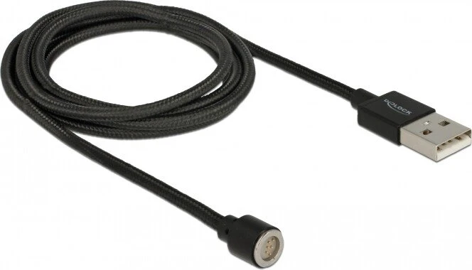 DeLOCK Magnetisches USB Daten- und Ladekabel, USB-A auf Magnetanschluss Buchse, Adapterkabel, 1.1m