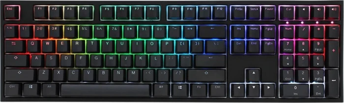 Ducky One 2 RGB PBT, LEDs RGB, schwarz, MX SILENT RGB RED, USB, US