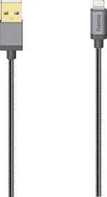 Hama USB-Kabel für iPhone/iPad mit Lightning Connector USB 2.0 Metall 0.75m