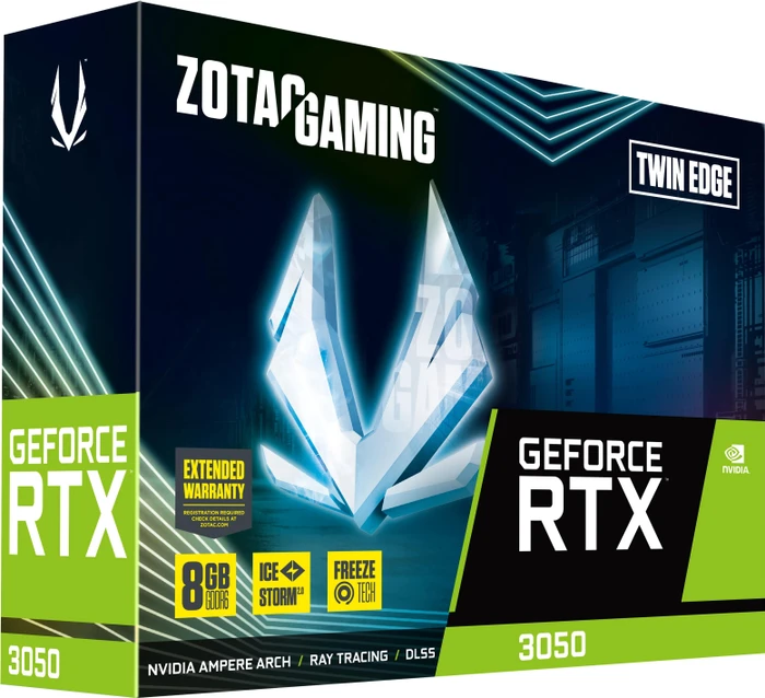 Zotac Gaming GeForce RTX 3050 Twin Edge, 8GB GDDR6, HDMI, 3x DP