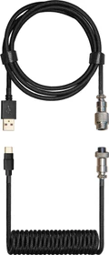Cooler Master Coiled Cable USB-C auf USB-A, Tastaturkabel (Spiral-Textilkabel), 1.5m, Shadow Black
