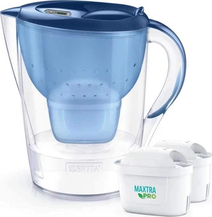 Brita Marella XL Tischwasserfilter inkl. 2 Kartuschen Maxtra Pro blau