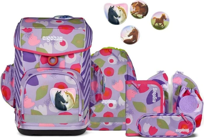 Ergobag Cubo Light BlütenzauBär Schultaschen-Set, 6-tlg.