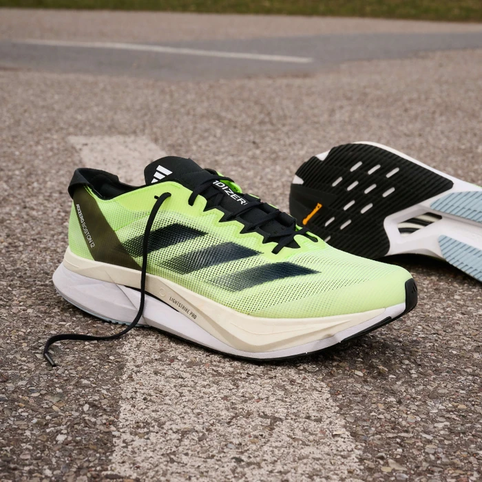 adidas Adizero Boston 12 cloud white/core black/lucid lemon (Herren)