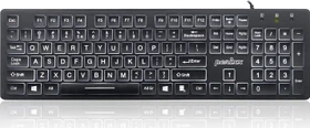 Perixx Periboard-317, schwarz, LEDs weiß, USB, US (11566)
