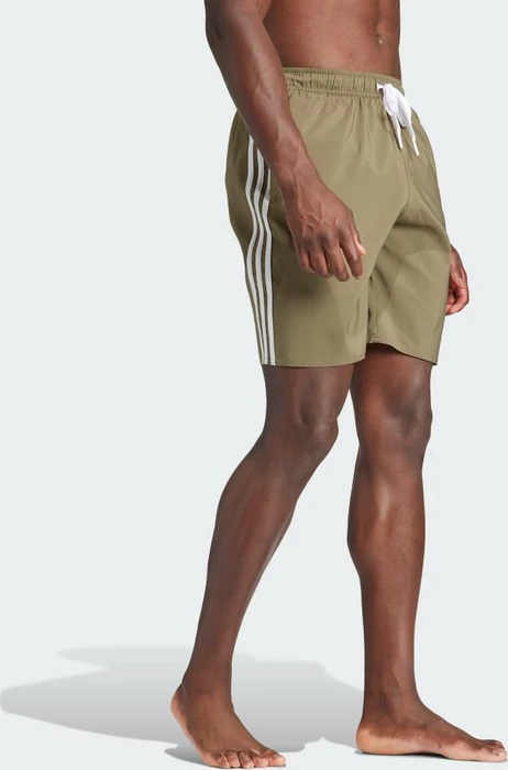 adidas 3-Streifen CLX Badeshorts olive strata/white (Herren)
