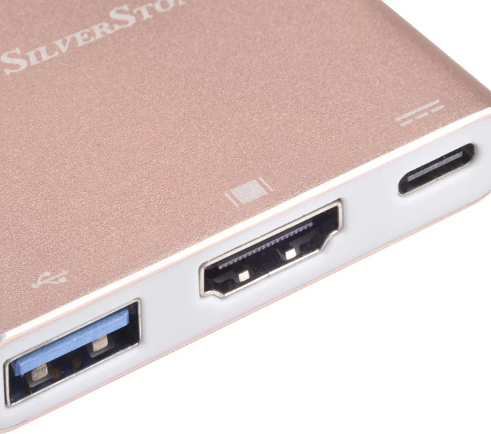 SilverStone EP08 USB 3.0 Typ-C auf HDMI Adapter, pink