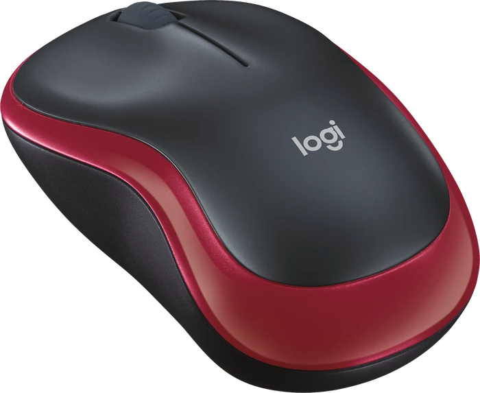 Logitech M185 Wireless Mouse schwarz/rot, USB